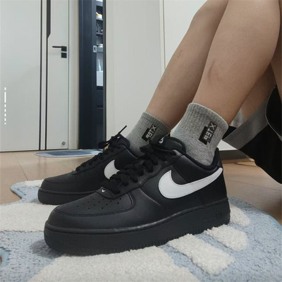 Nike Air Force 1 防滑耐磨低帮 鞋男女同款黑白FZ0627-010百亿新