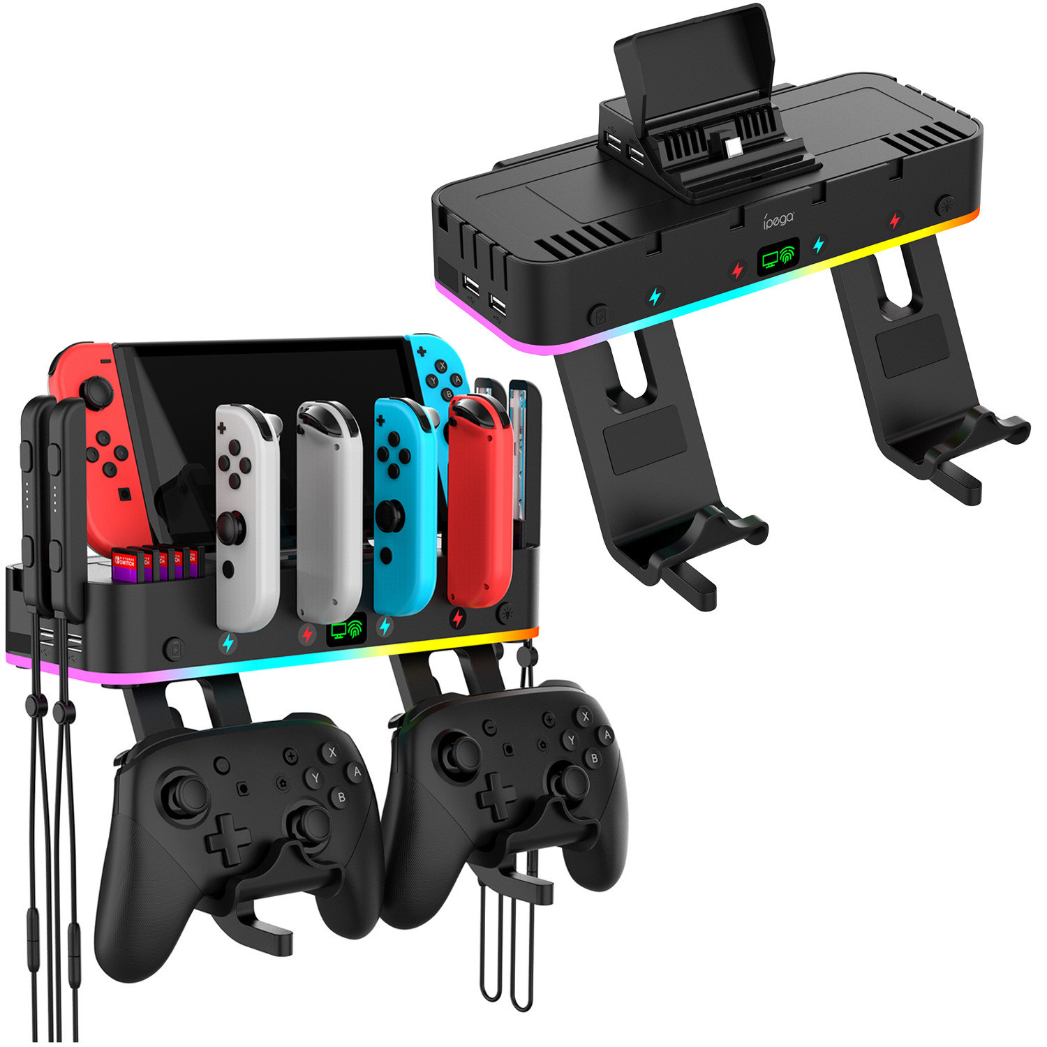 스위치|OLED 다기능 벽면 수납형 NS 브래킷 컬러풀 램프 걸이형 충전 스크린 프로젝션 기능 SW109