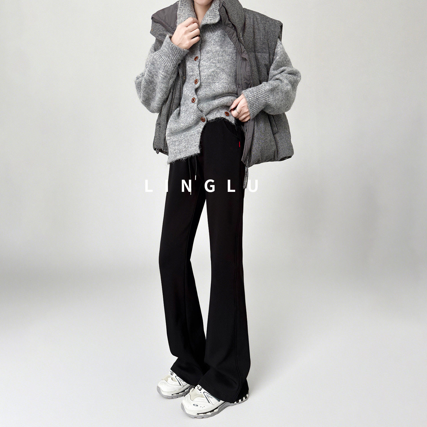 【长腿秘诀】黑色裤子冬加绒微喇裤高个子女裤高腰修身显瘦喇叭裤,女装/女士精品,休闲裤,淘宝优惠券,粉丝福利购,淘宝优惠卷