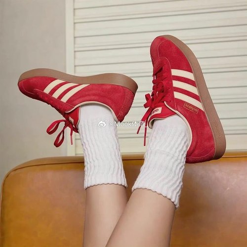 adidas阿迪达斯Vl Court红色德训鞋百搭休闲舒适运动板鞋KK3774