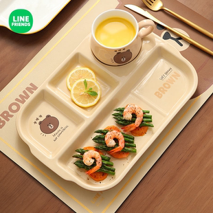 FRIENDS西餐分格餐盘家用奶杯早餐杯汤碗减肥专用盘牛排盘子 LINE