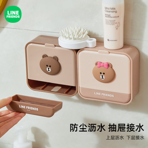 LINE联名款免打孔壁挂式肥皂盒