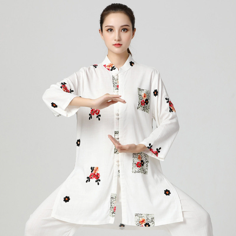 竹节麻太极服春夏新中式比赛新款宽松武术中老年练功表演出套装