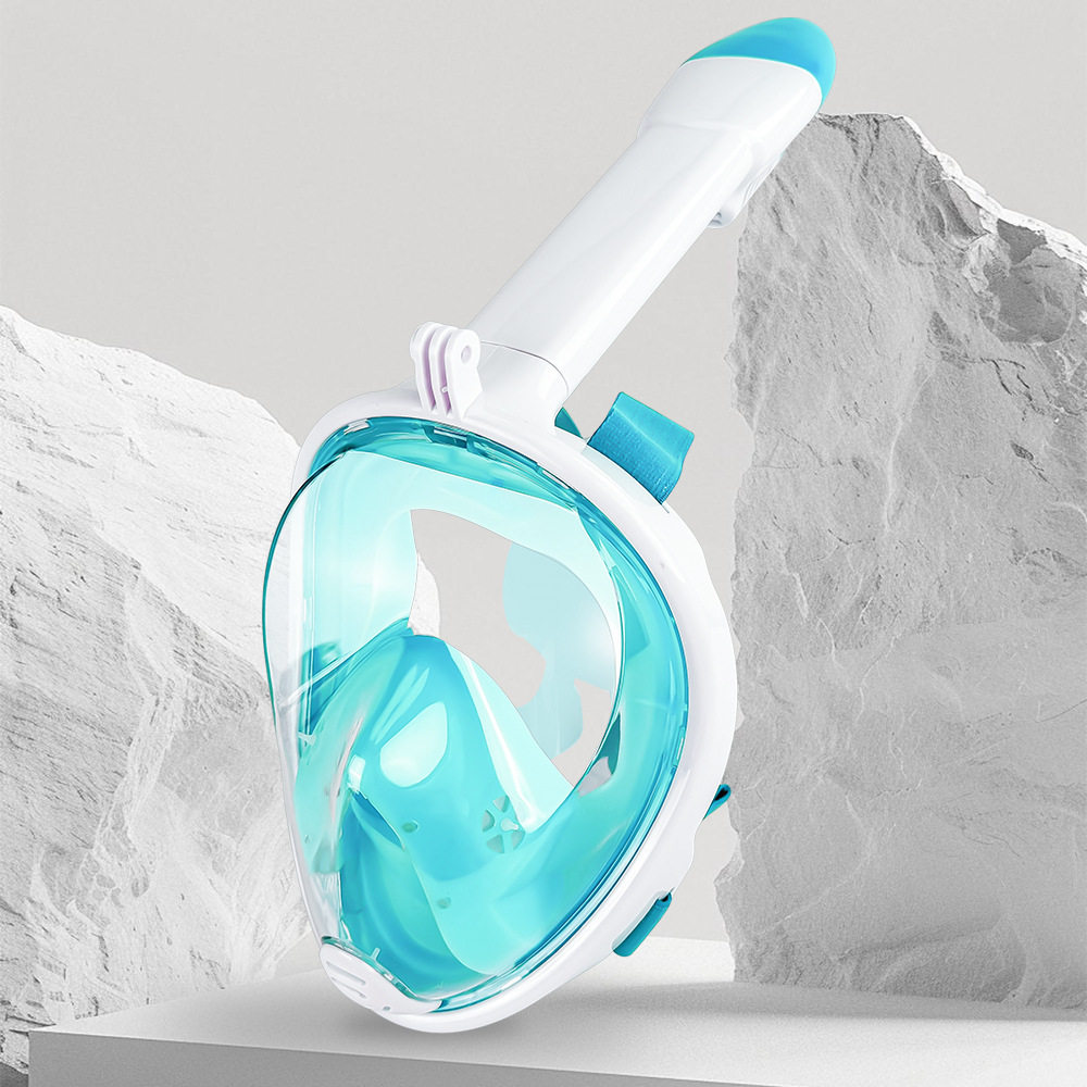 潜水面罩成人儿童全干式浮潜面罩全脸游泳呼吸器面镜防雾.