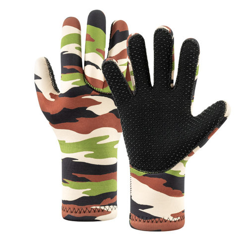 迷彩3mm游泳潜水手套男防滑耐磨防刮钓鱼成人保暖防寒浮潜手套女