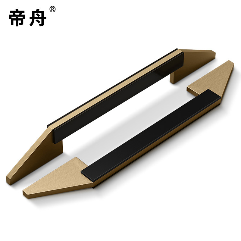 意式高定大衣柜拉手橱柜抽屉现代简约高档轻奢拼色柜子柜门长把手