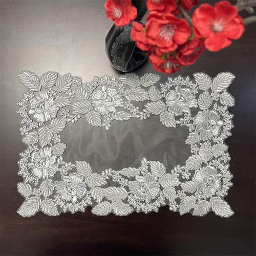 重工刺绣多用欧式蕾丝餐垫茶具茶盘盖巾美式餐垫防尘布桌旗桌垫