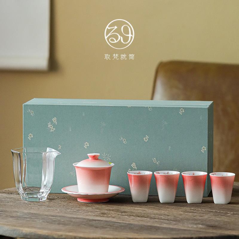 高颜值中式茶具个人专用盖碗套装2022新款全套茶道女士精致泡茶器