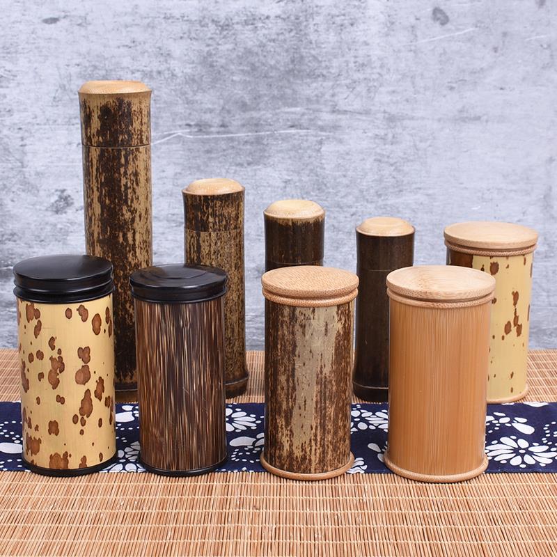竹制茶叶罐小号旅行迷你便携储茶筒茶叶包装盒密封罐醒茶桶小竹筒
