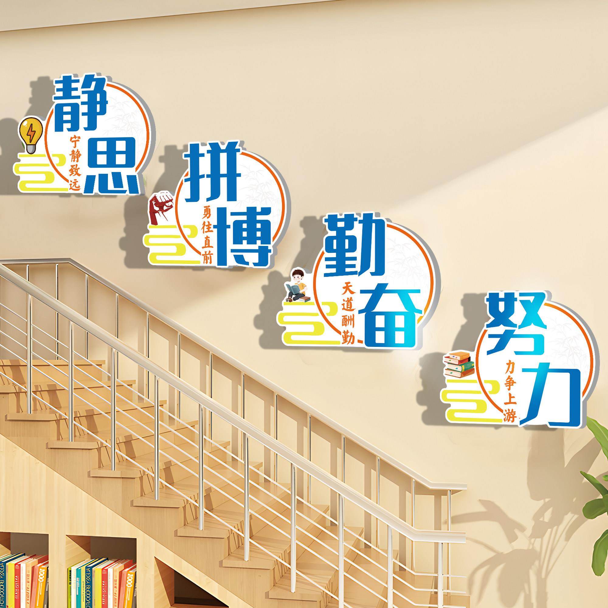 班级布置教室装饰文化墙贴托管培训机构黑板报楼梯励志标语挂画
