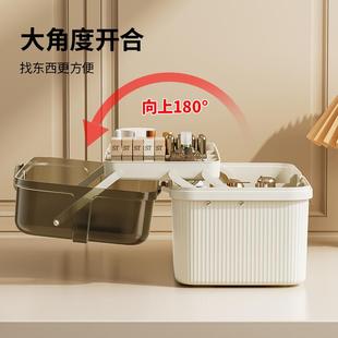 化妆品收纳盒高级感大容量桌面防尘美术生工具箱美甲收纳箱子饰品