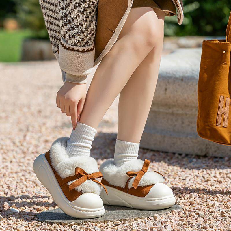 毛绒蝴蝶结棉拖鞋女款冬季2026新款包跟厚底防滑室内家居保暖棉鞋,居家布艺,居家棉拖/棉鞋,淘宝优惠券,粉丝福利购,淘宝优惠卷