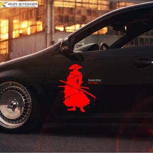 创意勇士黑武士个性改装汽车贴纸日系JDM贴纸车身遮盖画划痕车尾