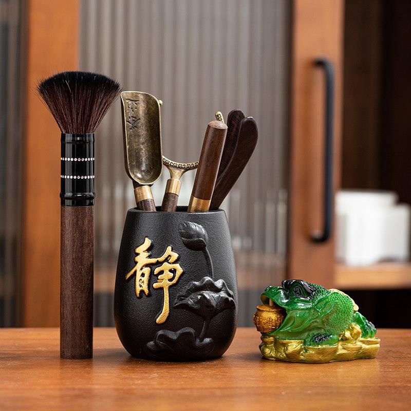 紫砂密封茶叶罐子小号便携陶瓷储存茶罐家用茶具茶道6君子配件