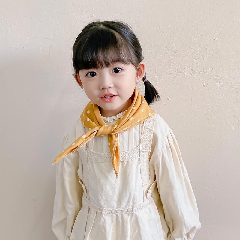 儿童小领巾头巾婴儿外出防风纱巾男童女宝围巾可爱发带薄款方巾潮