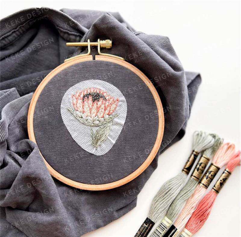 打印自粘刺绣拓图水溶衬水溶纸十字绣描水图可转印纸花衬冷速绣融