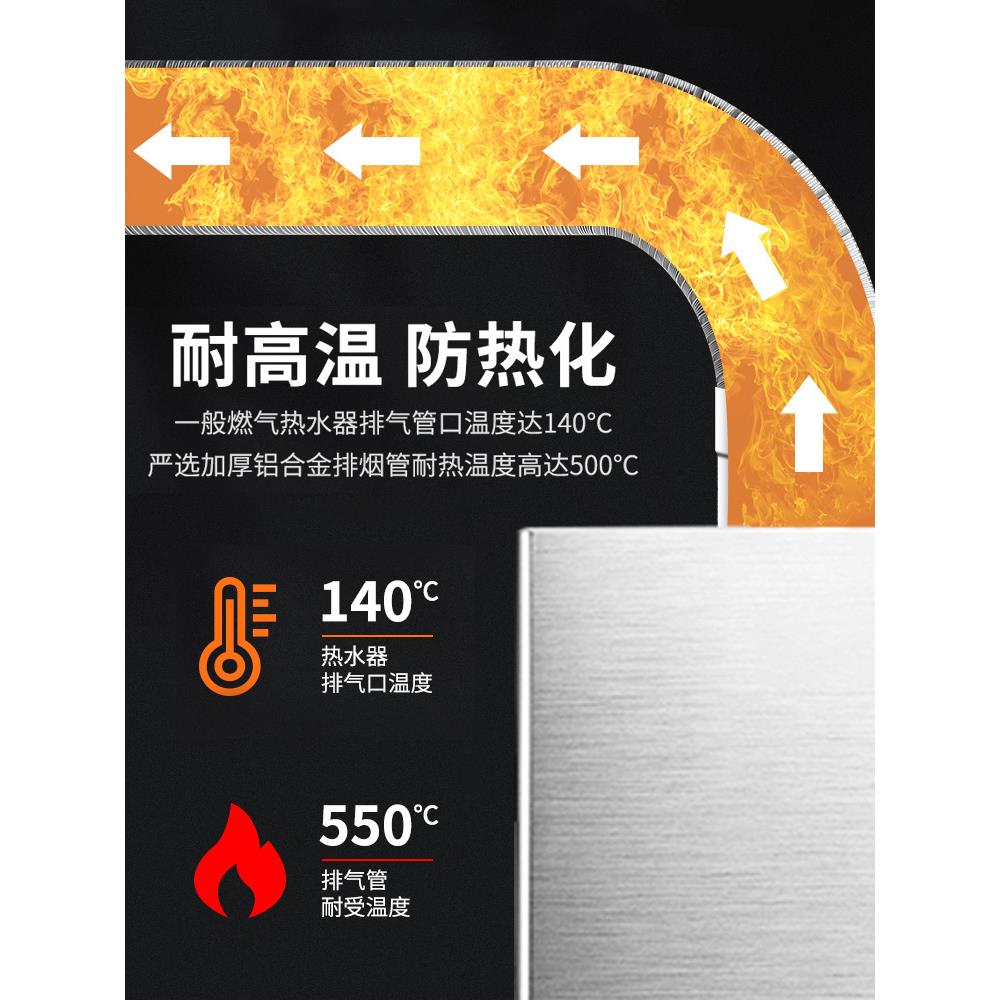 燃气热水器排烟管强排式直排不锈钢铝箔可伸缩加长软管排气管配件
