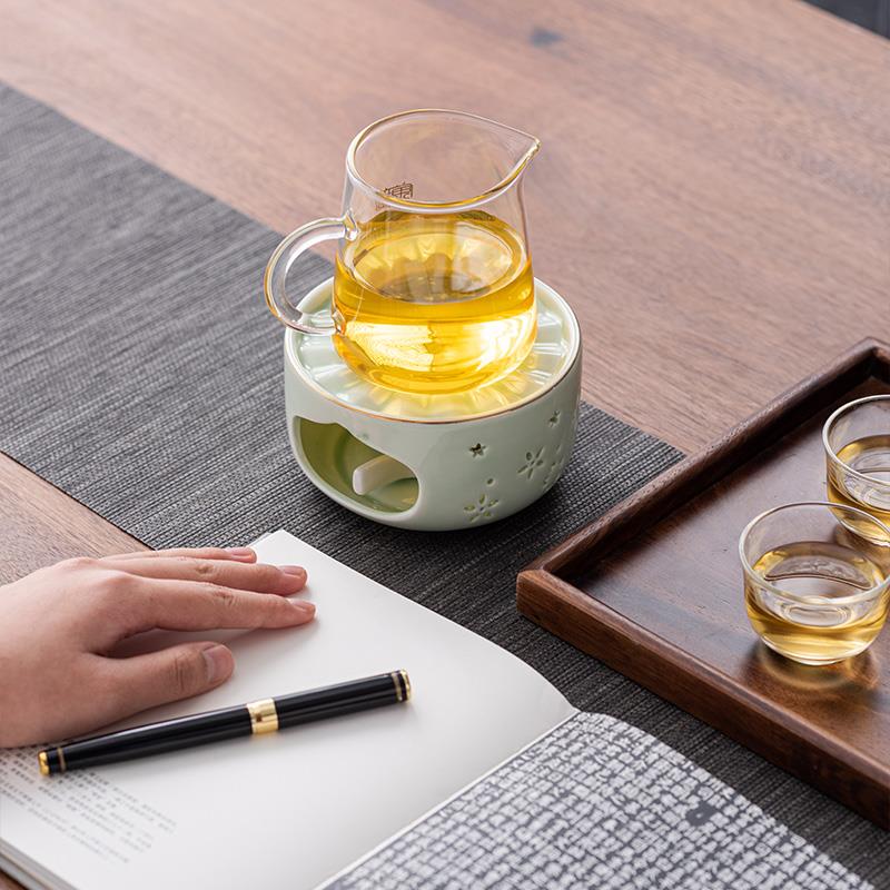 玻璃茶壶加热底座蜡烛煮茶炉水果花茶温茶炉烛台煮茶器公道杯保温