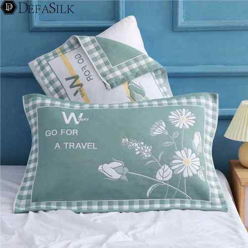 枕巾一对装52×78cm加大加厚家用全棉纱布枕头巾学生耐脏回礼