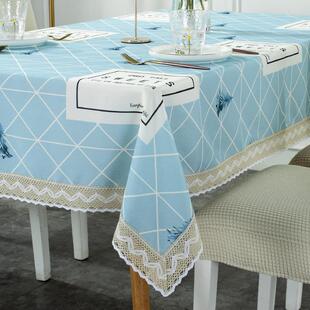 北欧ins风防水餐桌布家用弹力通用椅子套防尘罩棉麻格纹茶几垫布