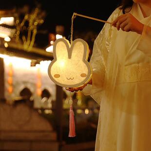 2026龙年花灯元宵节灯笼儿童兔子diy手工制作材料包手提发光古风