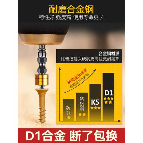 电钻批头十字高硬度强磁双截棍加长螺丝刀强磁圈防滑风批钻头套装