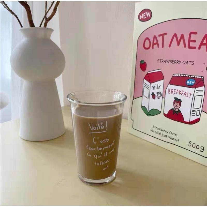 韩式翻口玻璃杯家用早餐牛奶杯圆形学生少女心水杯饮料杯,婴童用品,水壶,淘宝优惠券,粉丝福利购,淘宝优惠卷