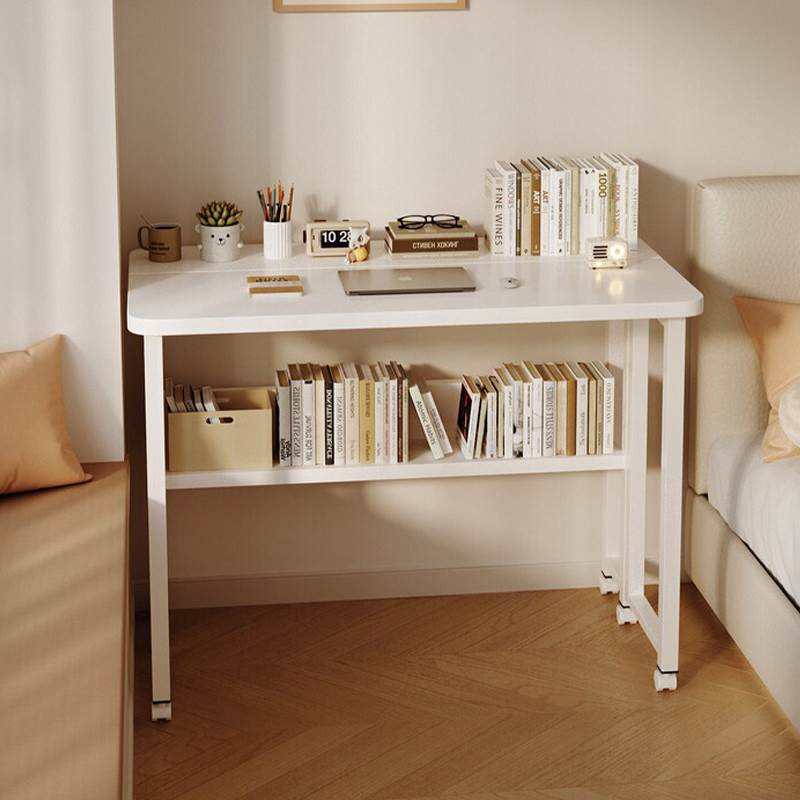 折叠床边桌学生写字桌书桌书架可移动电脑桌子卧室家用简易办公桌