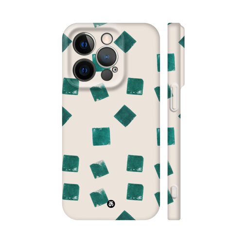 Takki灰色花园 绿色方块 肤感壳 小羊皮 手机壳