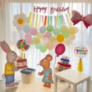 波西和皮普生日布置装 饰场景儿童2岁气球派对KT板男生女孩背景墙