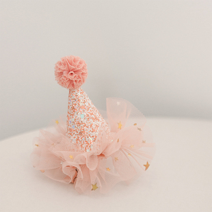 ins韩版周岁儿童生日帽满月百天小宝宝发带小皇冠女宝公主帽头饰