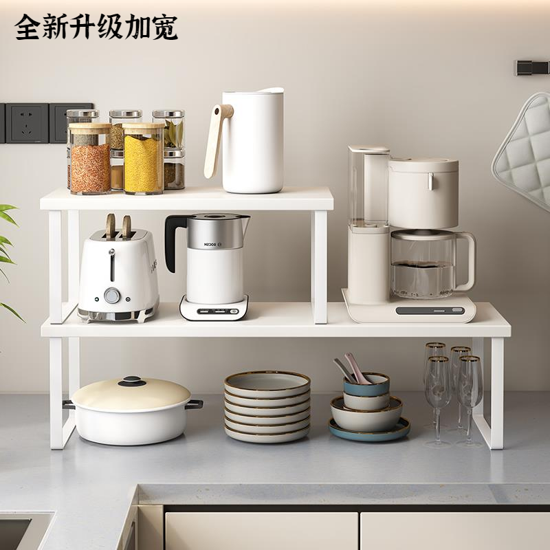 厨房台面置物收纳隔板架子橱柜内分层整理神器锅碗储物架叠加架子