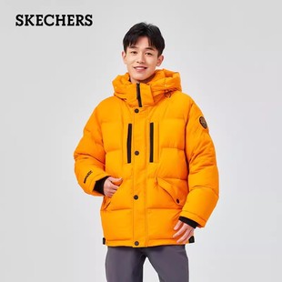 Skechers斯凯奇秋冬新款 连帽羽绒服外套L424M032 保暖梭织男士