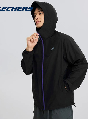 Skechers斯凯奇2025春季新款男子运动休闲梭织连帽外套P225M156