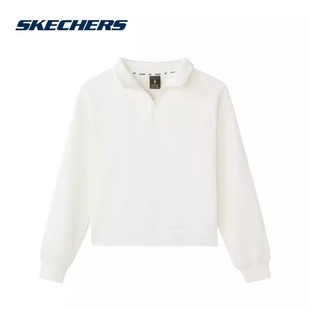 Skechers斯凯奇卫衣女子空气层针织套头舒适立领休闲服L324W048