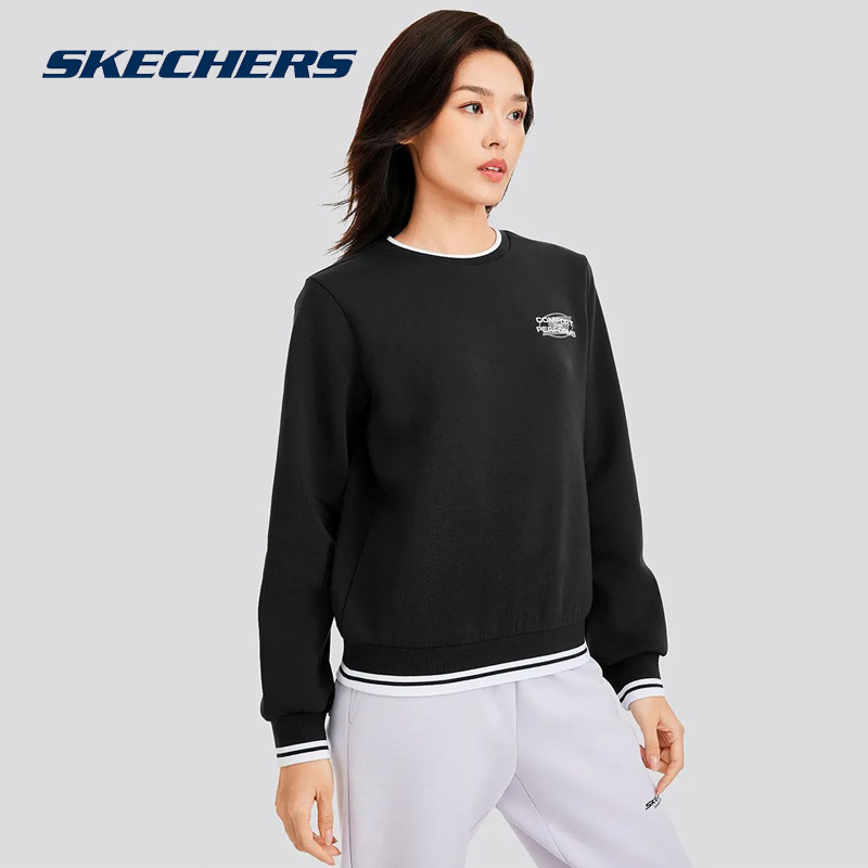 斯凯奇女士舒适针织卫衣套头衫