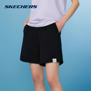 透气百搭运动裤 女子针织短裤 L224W074 新款 Skechers斯凯奇2025夏季