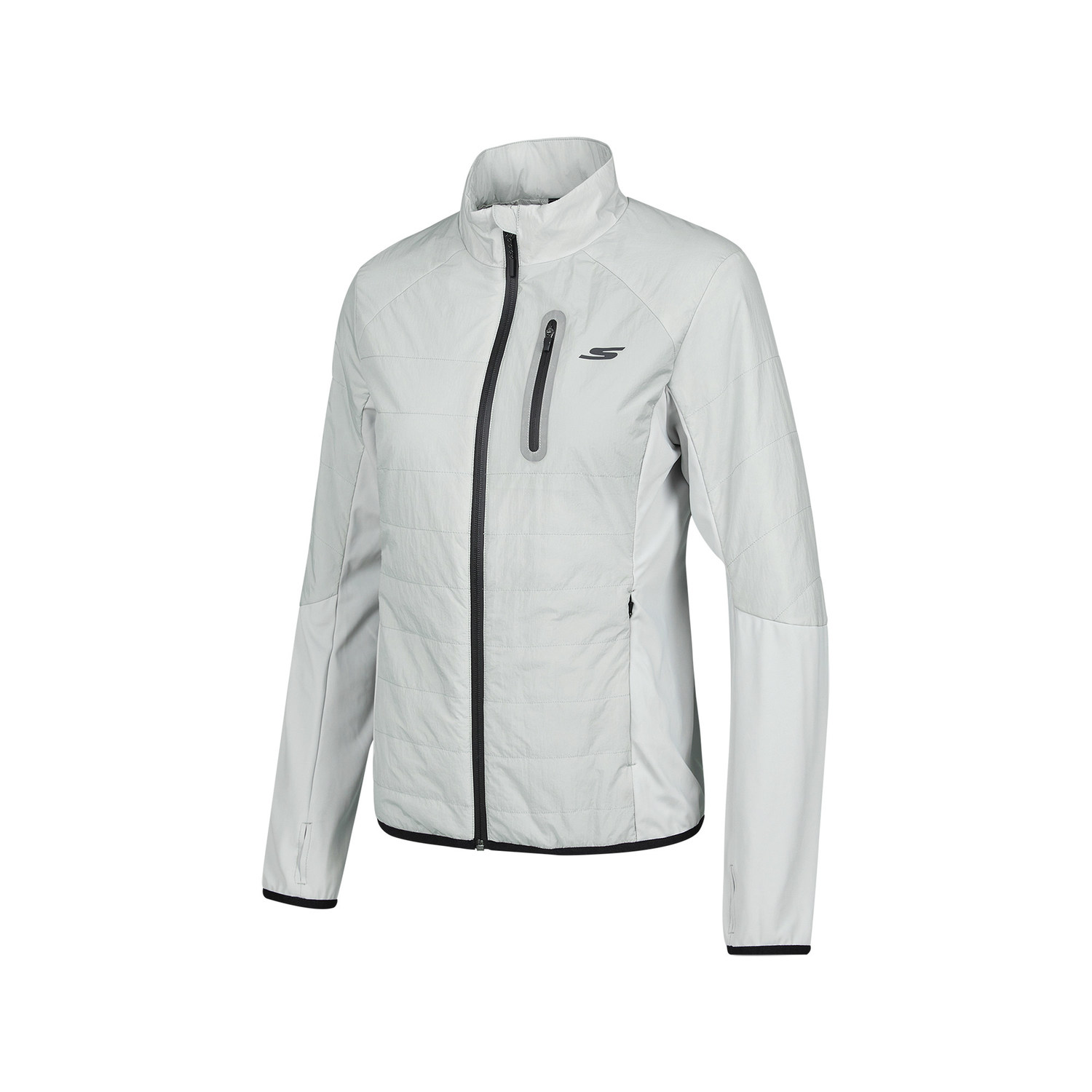 斯凯奇秋冬女子立领梭织外套棉服