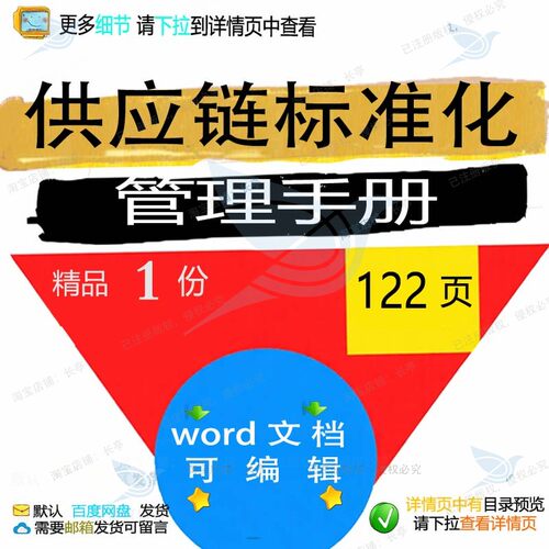 供应链标准化管理手册 方案管理手册标准化标准供应链供应word文