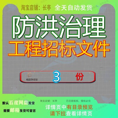 防洪治理工程招标文件施工县城区玉溪河省芦山河道整治河施河防