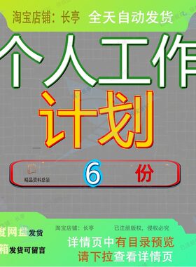 个人工作计划格式及范文人力资源规划制定财政公司IT资料精品参
