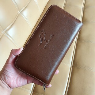 手包男士长款钱包真皮质感拉链手抓包大容量商务休闲手拿包潮牌卡