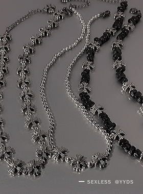 轻奢小众十字花项链女ins嘻哈男