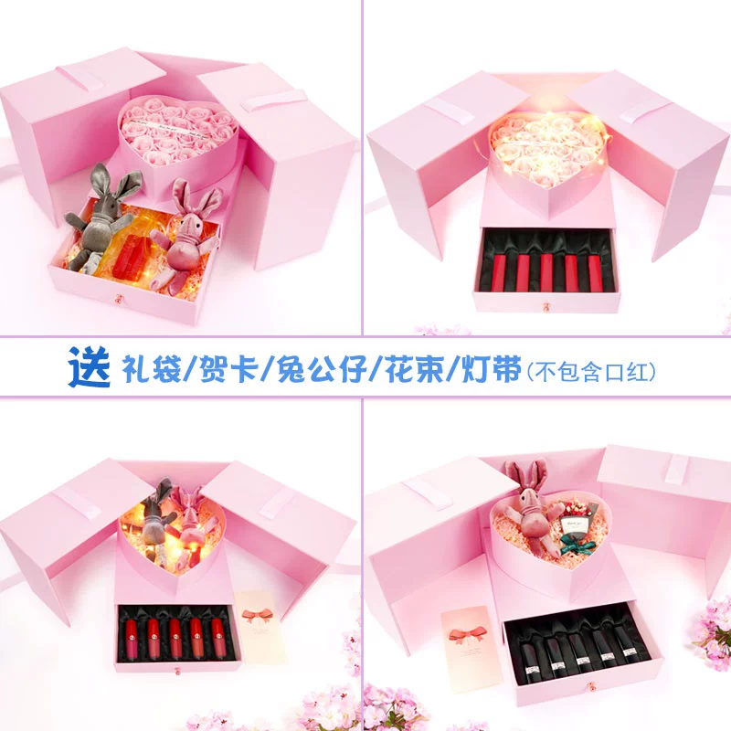 Gift box, lipstick for friend, Birthday gift