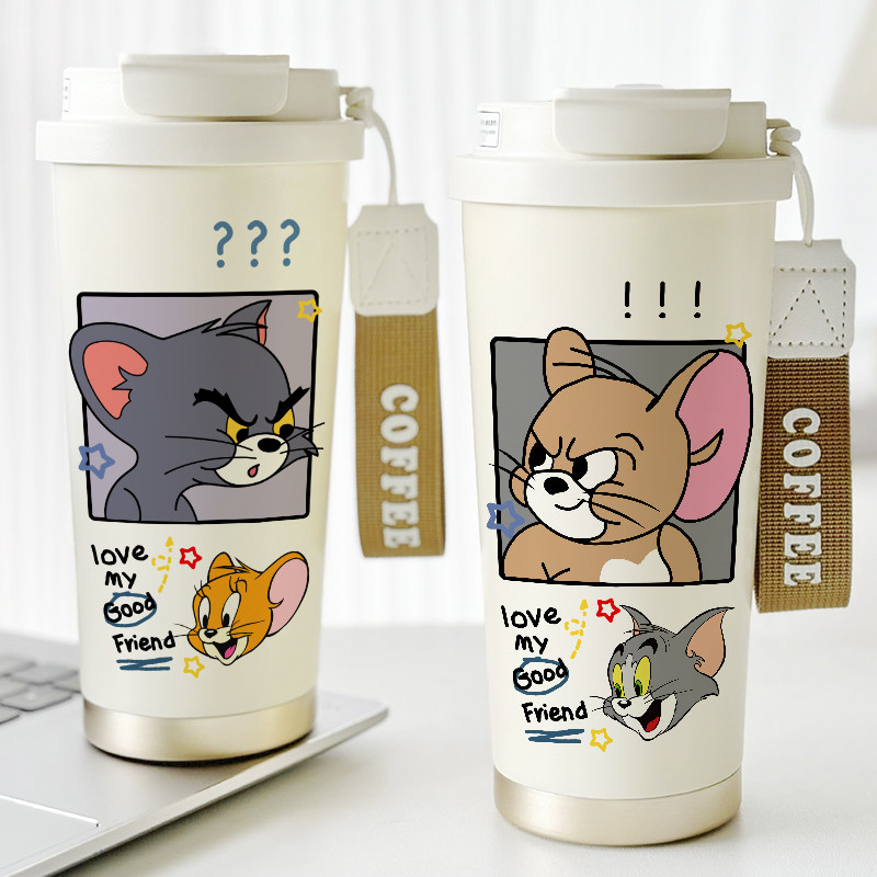个性猫咪保保温杯趣味搞怪卡通水杯子简约学生情侣ins风陶瓷内胆