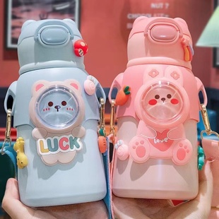 儿童保温杯316食品级水杯男孩女生上学专用水壶幼儿园带吸管杯子