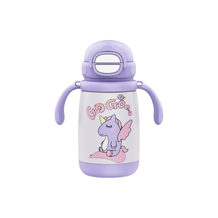 儿童吸管保温杯带手柄食品级316宝宝学饮杯幼儿园外出上学喝水壶