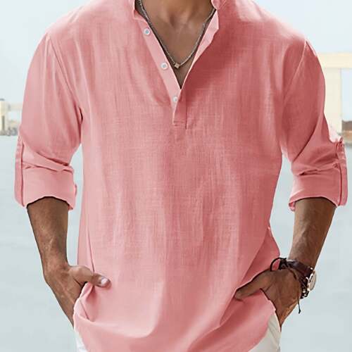 plus size cotton linen Shirts For Men Summer beach man tops