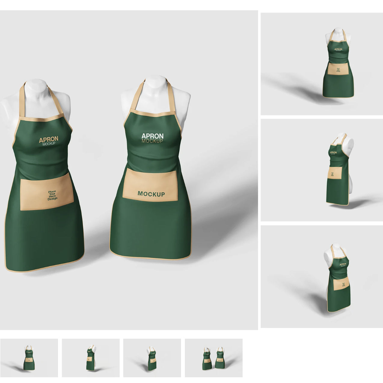 围裙上衣logo印花外观方案VI设计白膜模型PSD样机