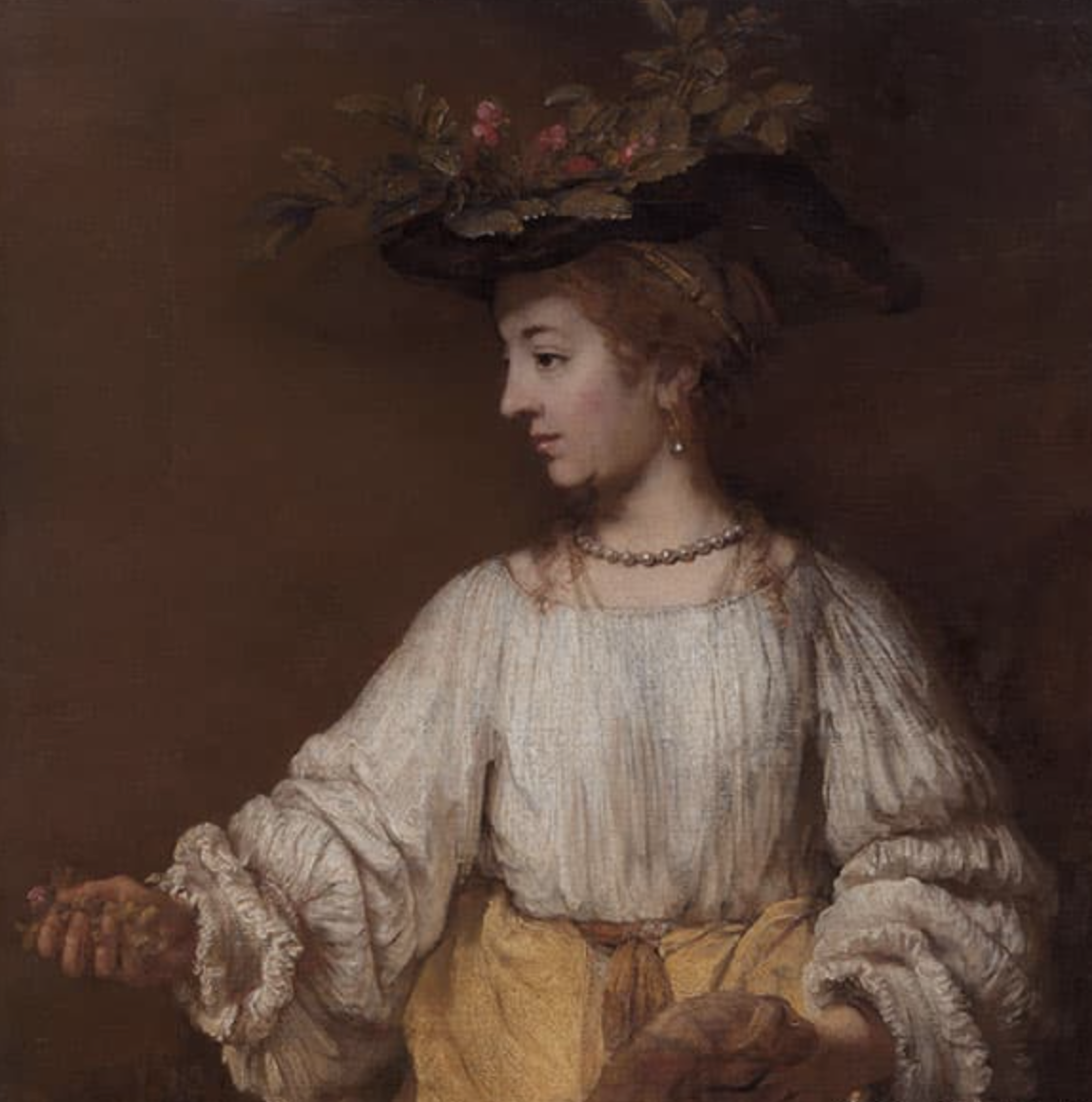 花神 flora 伦勃朗 rembrandt巴洛克艺术肖像画作品大图9.24 m